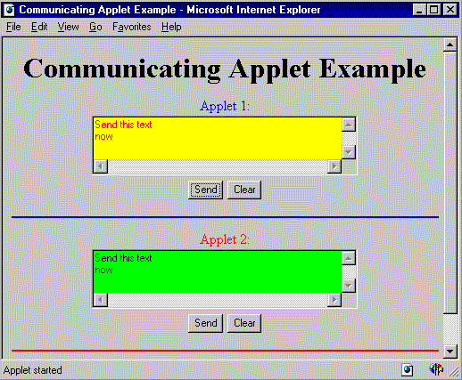 Two applets on same page may communicate